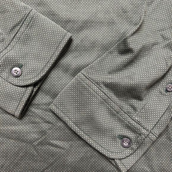 Untuckit 2XL Men’s 3/4 Button Pullover Longseelve Green Casual Cotton Golf Geo - Picture 8 of 8